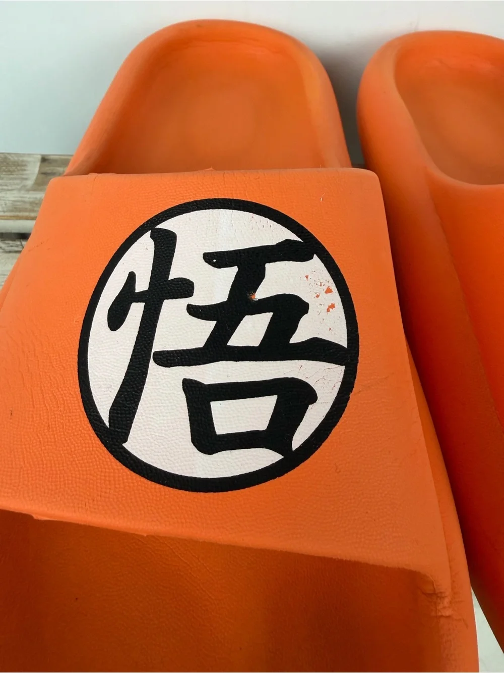 Dragon Ball Z Goku symbol comfort slide sandals signature kanji on strap size 10